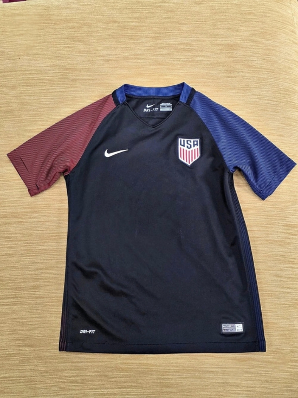 Nike USA 2016 Away Soccer Jersey Black & Blue Youth Medium